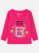 Baby Girls Solid T-Shirt Round Neck Full Sleeves Casual Wear Top for Playtime, Travel and Everyday Outfits - Pack of 1