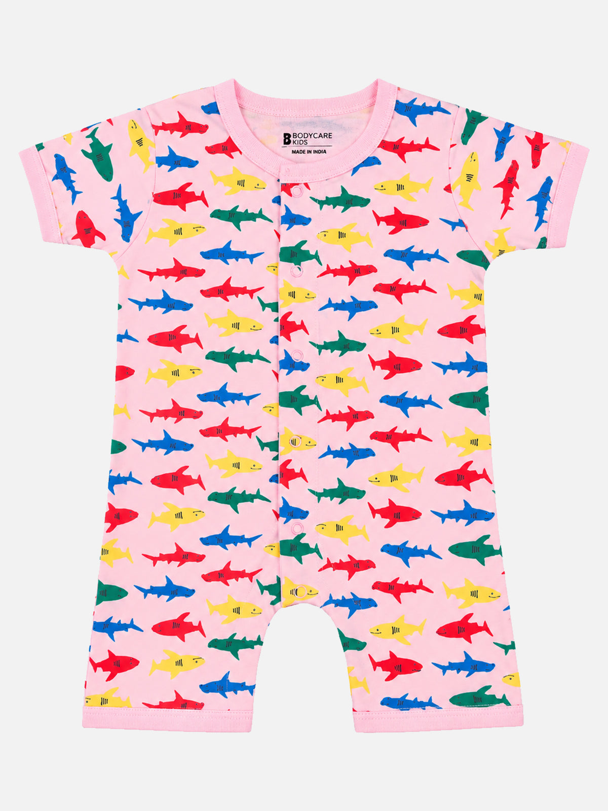 Unisex Baby 100% Cotton Half Sleeve Romper with Onesie Styling and Comfortable Baby Sleepwear Use for Regular Babywear