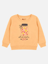 Baby Girls Round Neck Full Sleeve Sweatshirt for Everyday Casual Wear, Easy Comfort and Wardrobe Styling