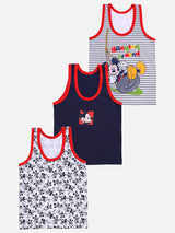 Boys Mickey & Friends Vest Round Neck Sleeveless Pack of 3