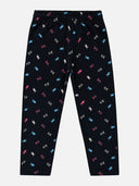 Girls 100% Cotton Printed Track Pant with Side Pockets and Regular Fit Jogger Styling for Comfortable Kids Activewear
