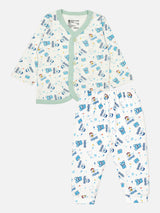 Unisex Baby Cotton Printed Top and Pyjama Set with Soft Comfort, Coordinated Nightwear Style and Everyday Ease