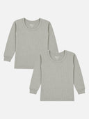 Unisex Antibacterial Round Neck Full Sleeve Thermal Top for Winter Innerwear Comfort and Warm Base Wear - Pack of 2