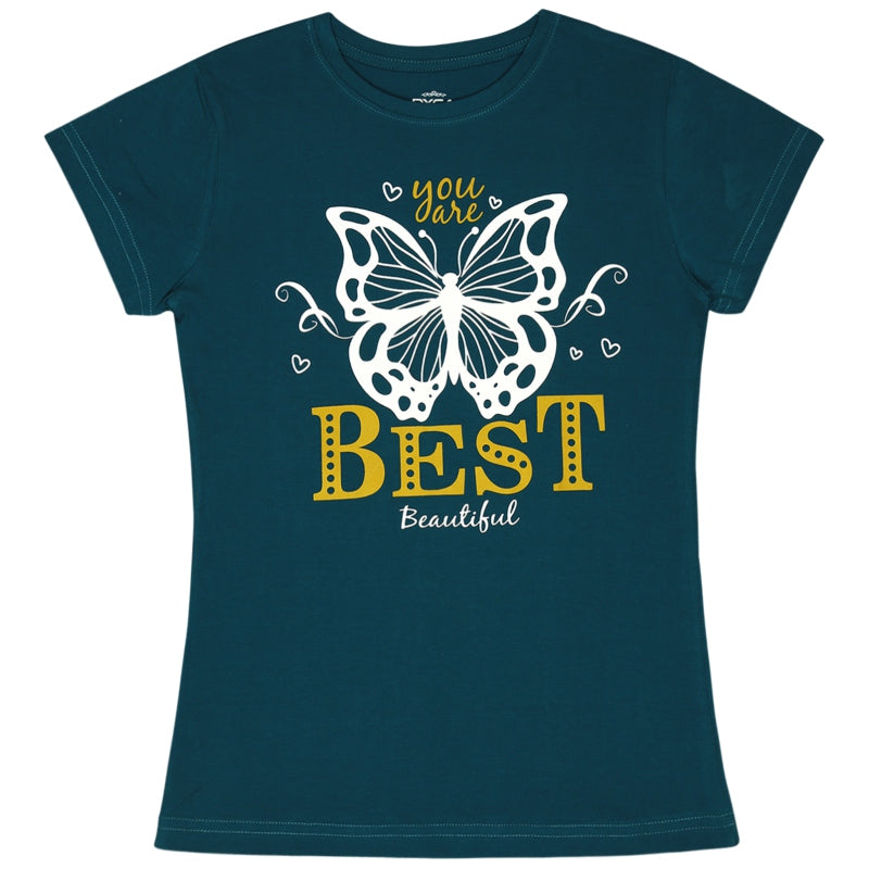 Girls 100% Cotton T-Shirt Round Neck Half Sleeves - Bodycare