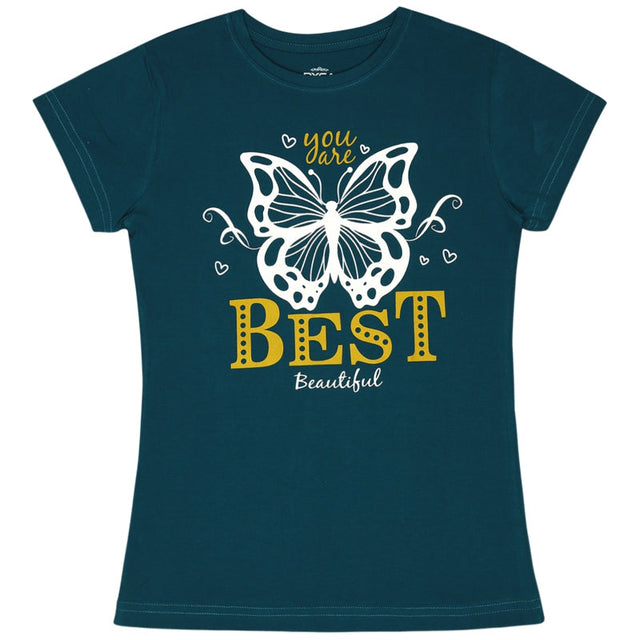 Girls 100% Cotton T-Shirt Round Neck Half Sleeves - Bodycare