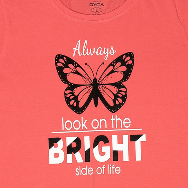 Women 100% Cotton T-Shirt Round Neck Half Sleeves - Bodycare