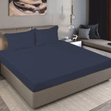 King Size Cotton Fitted Bedsheet Midnight Blue - Bodycare