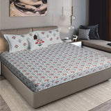 King Size Cotton Fitted Bedsheet Handblock Floral - Bodycare