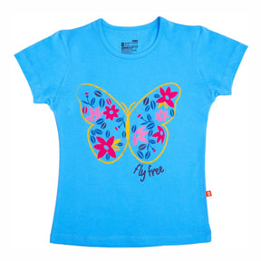 Girls 100% Cotton T-Shirt Round Neck Half Sleeves - Bodycare