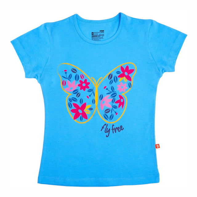 Girls 100% Cotton T-Shirt Round Neck Half Sleeves - Bodycare