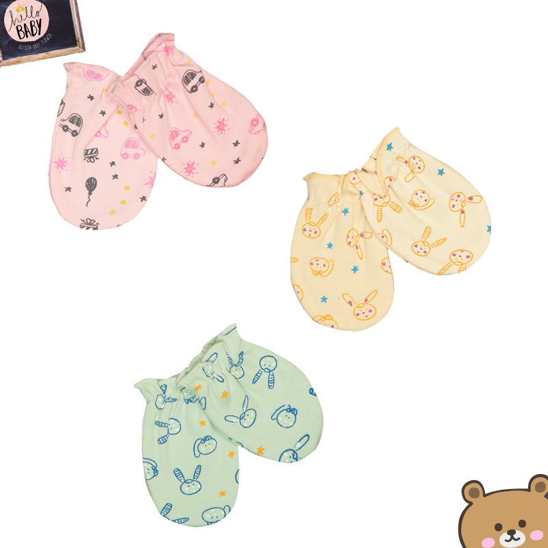 Bodycare Unisex Printed Mittens Pack Of 6