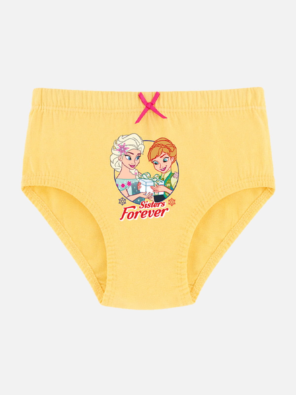 Girls Frozen Innerwear Panty Cotton Solid with Inner Elastic for Everyday Comfort and Kids Essentials - Pack of 5