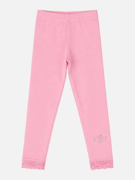 Girls Cotton Spandex Leggings Inner Elastic Stretch Pack of 6