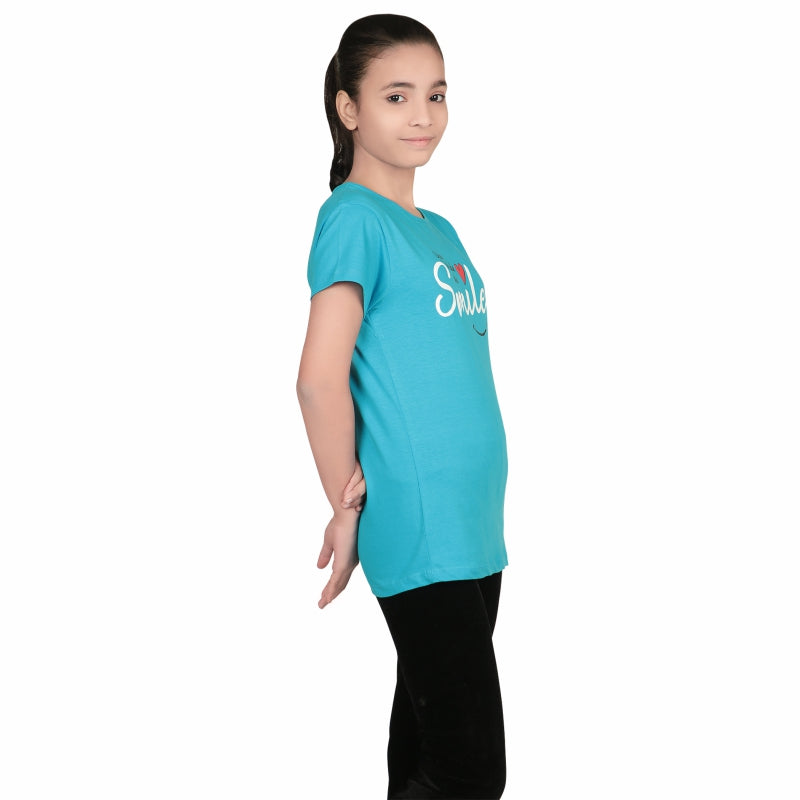 Girls Cotton T-Shirt Round Neck Half Sleeves Pack of 1 - Bodycare