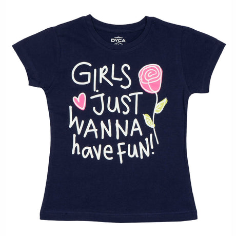 Dyca Girls Round Neck Half Sleeves Tshirt Pack Of 2