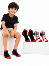 Boys Multipack Socks for Everyday Wear, School Comfort, Casual Use and Regular Wardrobe Essentials - Pack of 4