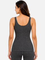 Women Cotton Antibacterial Sleeveless Thermal Top with Round Neck Regular Fit for Winter Layering Comfort - Pack of 1
