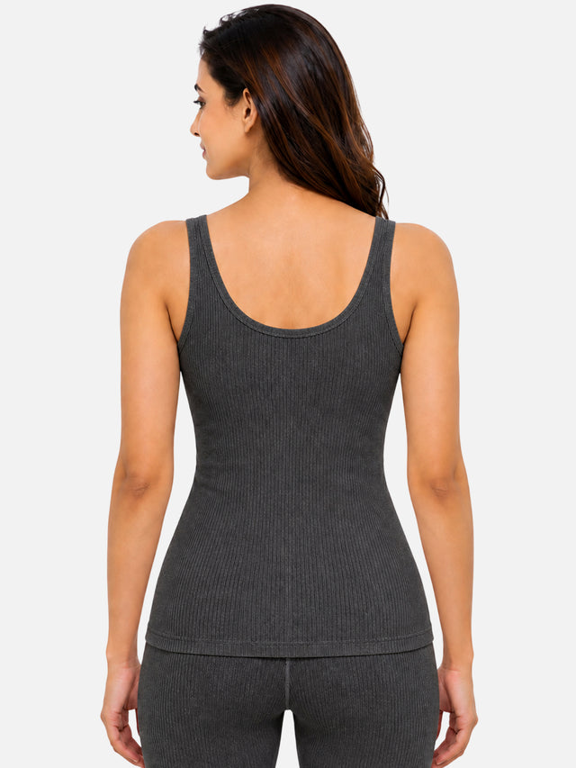 Women Cotton Antibacterial Sleeveless Thermal Top with Round Neck Regular Fit for Winter Layering Comfort - Pack of 1