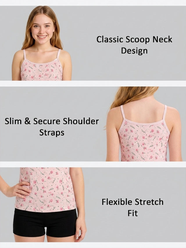 Girls Cotton Round Neck Sleeveless Vest for Everyday Innerwear Comfort and Easy Layering as a Wardrobe Essential