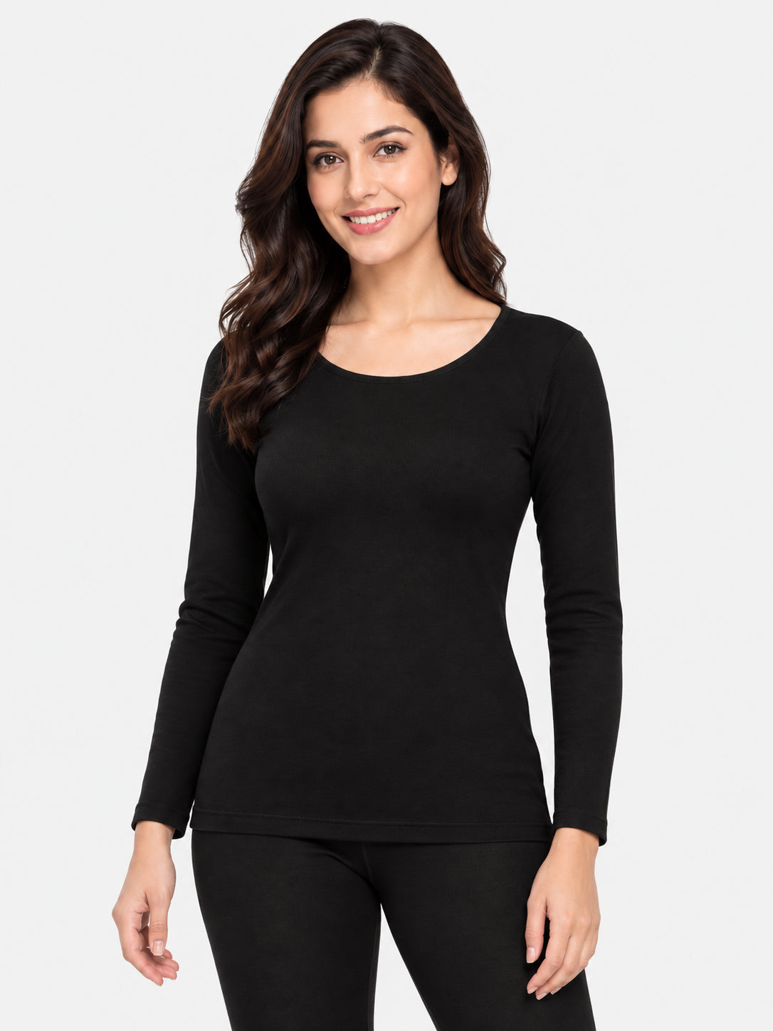 Women Thermal Top Round Neck Full Sleeves for Winter Layering, Comfortable Coverage and Cold Weather Essentials - Pack of 1