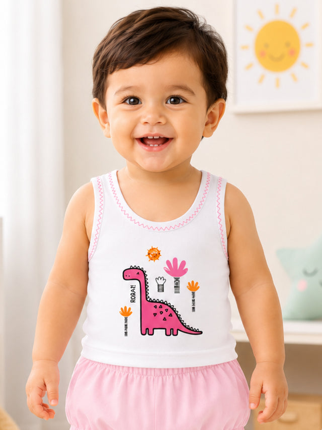 Baby Boys Round Neck Sleeveless Vest Innerwear for Comfortable Daily Wear, Easy Movement and Regular Use - Pack of 3