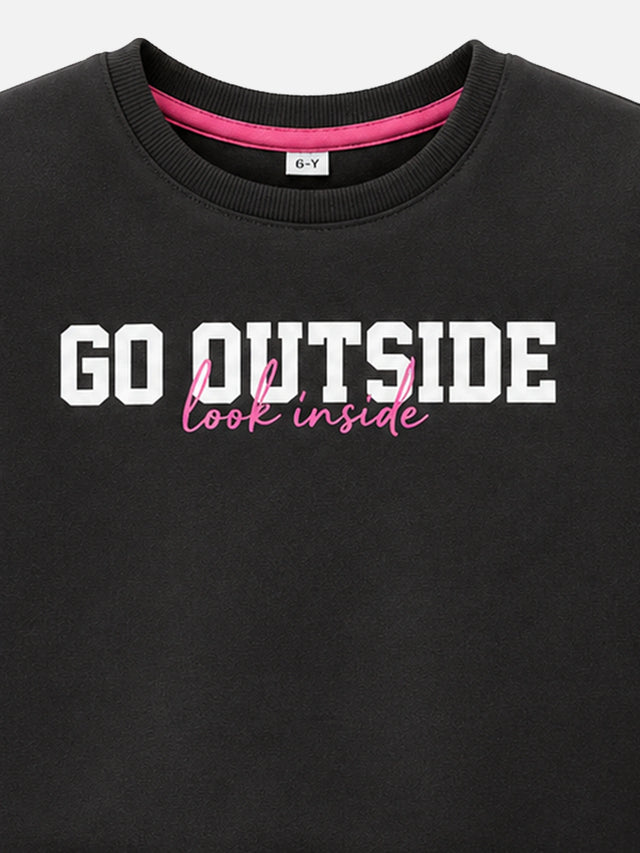 Girls Round Neck Full Sleeves Sweatshirt with Clean Casual Styling for Everyday Comfort and Cool-Weather Wear