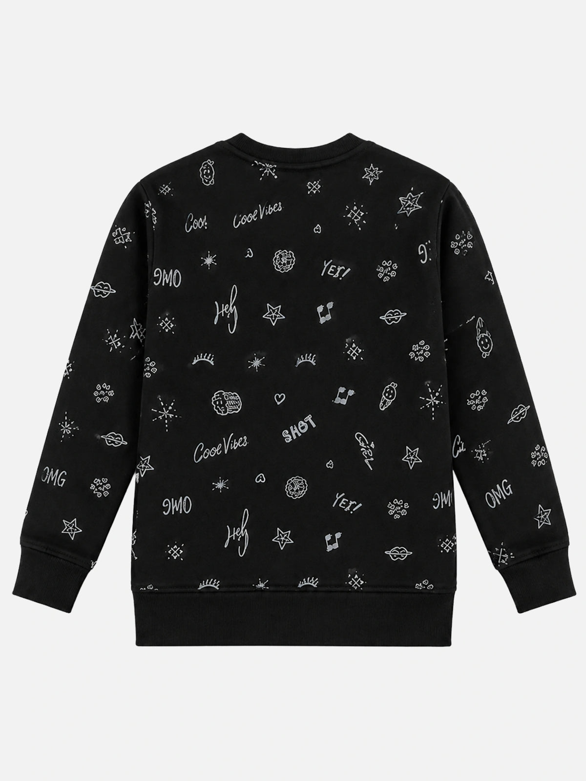 Girls Printed Round Neck Full Sleeve Sweatshirt for Casual Wear, Comfortable Coverage and Winter Wardrobe Use - Pack of 1