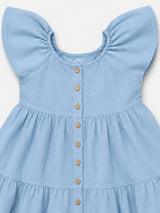 Girls Round Neck Half Sleeve Frock with Soft Cotton Fabric and Floral Embroidery for Parties and Special Occasions