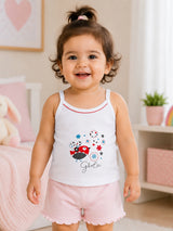 Baby Girls Cotton Rib Vest Camisole and Sleeveless Design for Comfortable Innerwear Essentials - Pack of 6