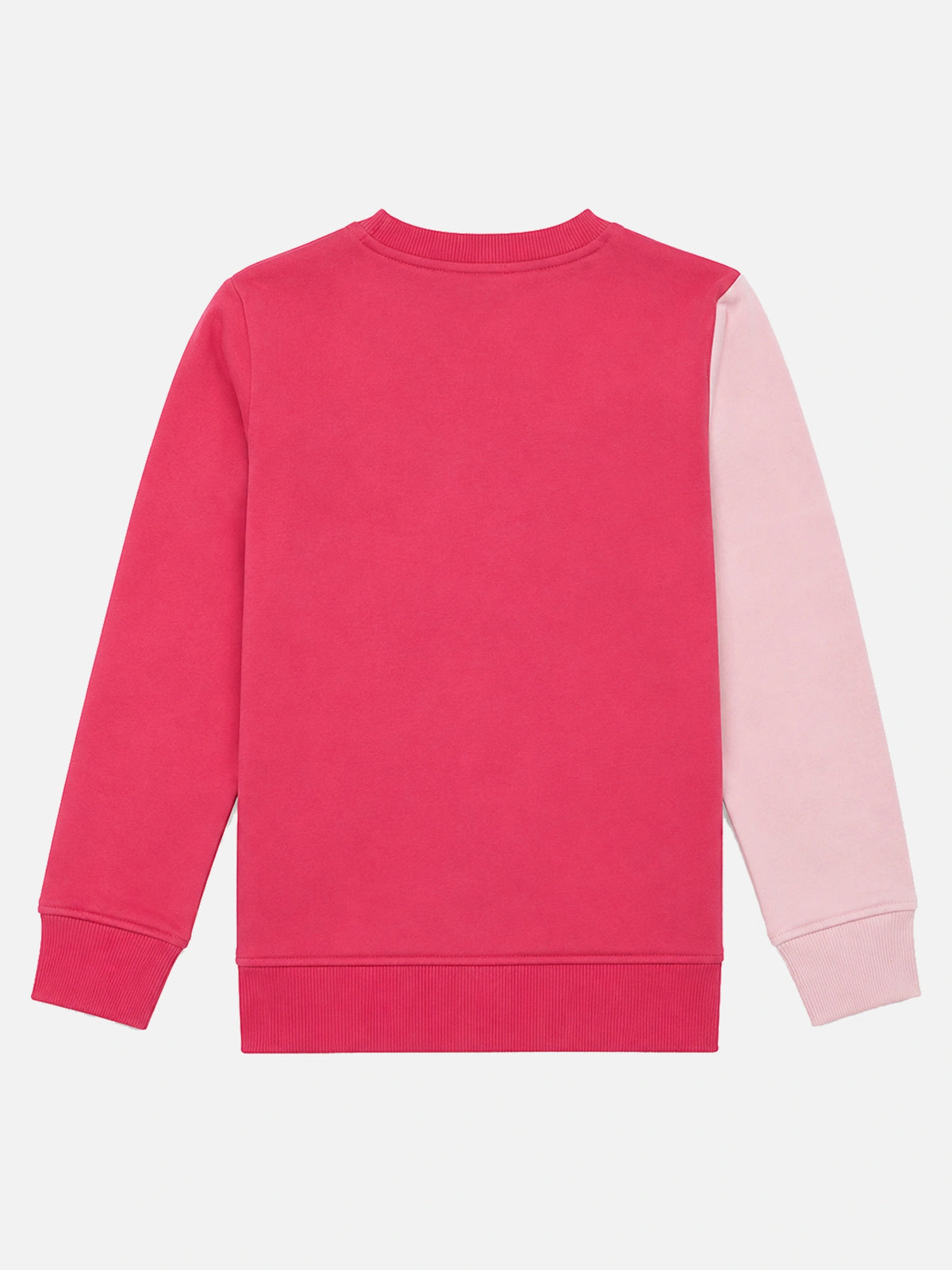 Girls French Terry Round Neck Sweatshirt with Cotton Blend Fabric and Full Sleeves for Casual Cool-Weather Wear