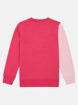 Girls French Terry Round Neck Sweatshirt with Cotton Blend Fabric and Full Sleeves for Casual Cool-Weather Wear