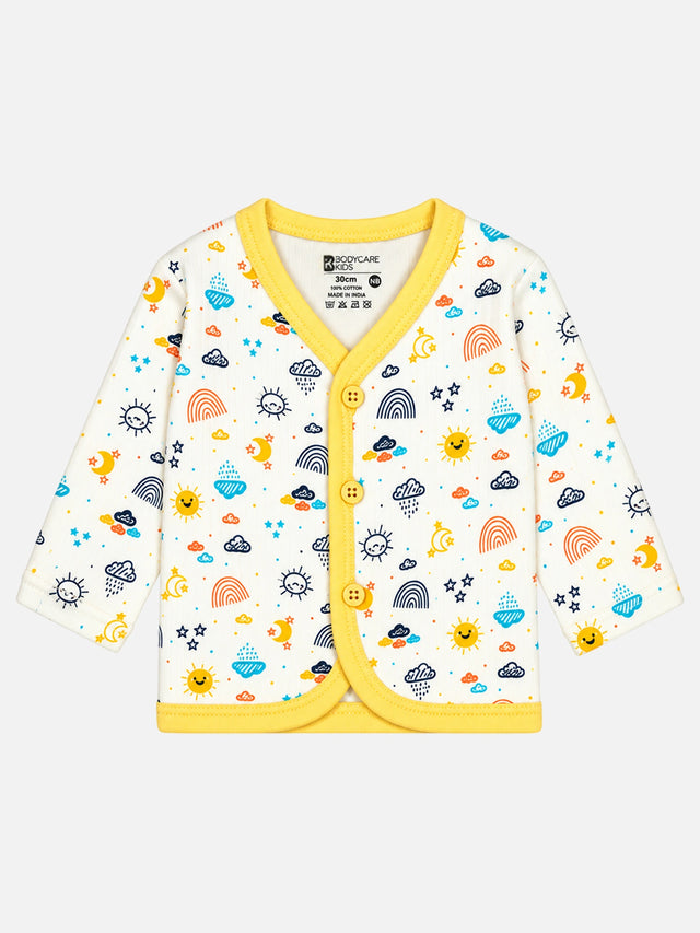 Unisex Baby Front Open Full Sleeve Thermal Top for Winter Wear, Easy Dressing and Warm Comfort - Pack of 3