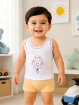 Baby Boys Round Neck Sleeveless Vest Innerwear for Comfortable Daily Wear, Easy Movement and Regular Use - Pack of 3