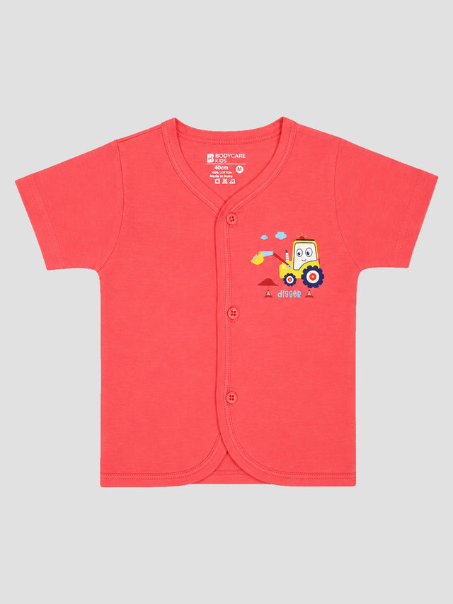 Baby 100% Cotton Front Open Half Sleeves Short Suit for Everyday Comfort, Easy Dressing and Regular Wear