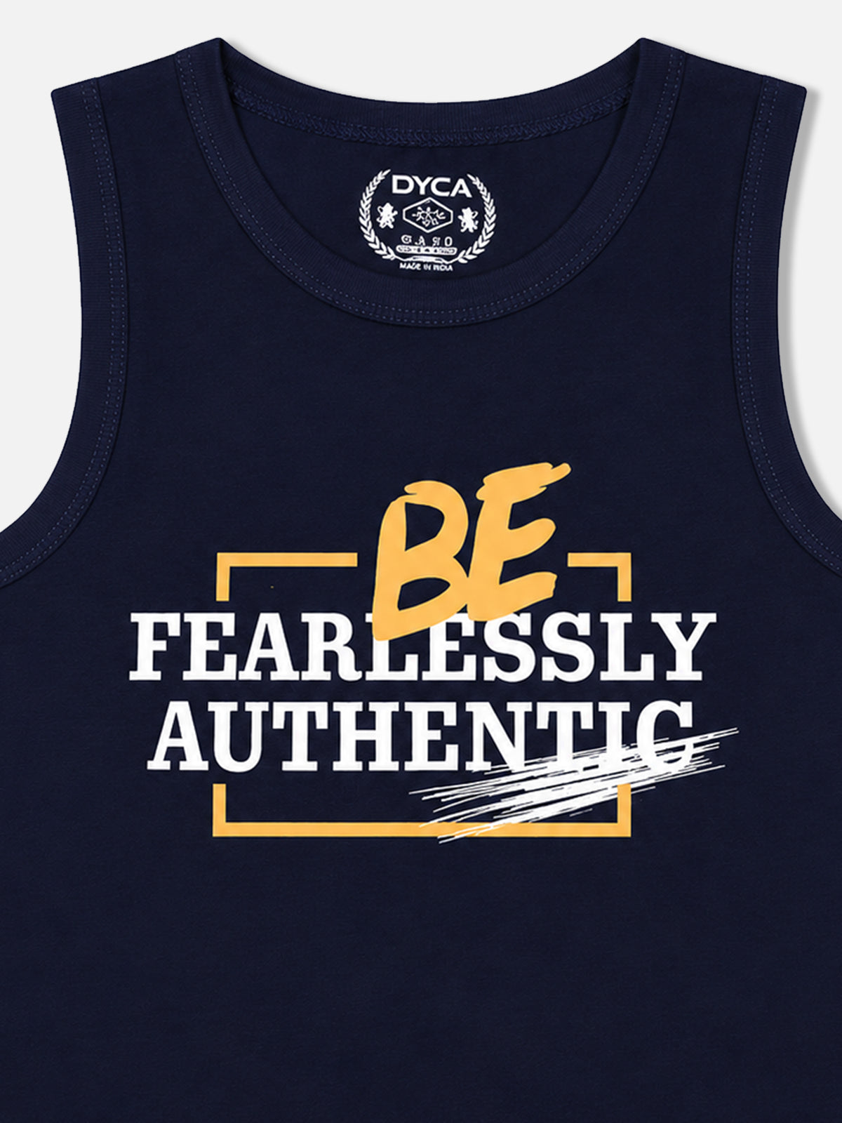 Boys Cotton Printed Sleeveless T-Shirt with Round Neck and Regular Fit for Casual Wear and Easy Movement