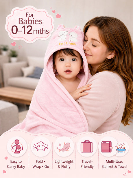 Soft Breathable Receiving Blanket for Baby - Pink