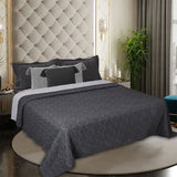 BodyComfy 100% Cotton Hosiery King-Size Fitted Bedcover – Geometrical Quilted Pattern