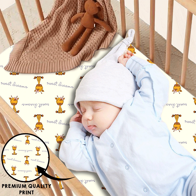 Bodycomfy 100% Cotton Hosiery Fitted Cot Sheet Pack of 2 – Cartoon Safari Print