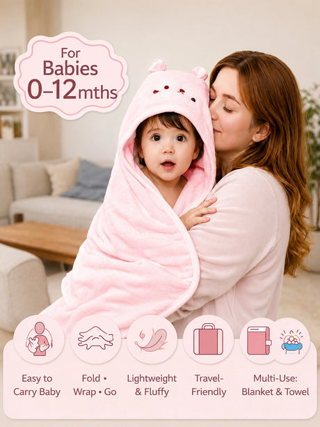 Soft Breathable Receiving Blanket for Baby -Pink