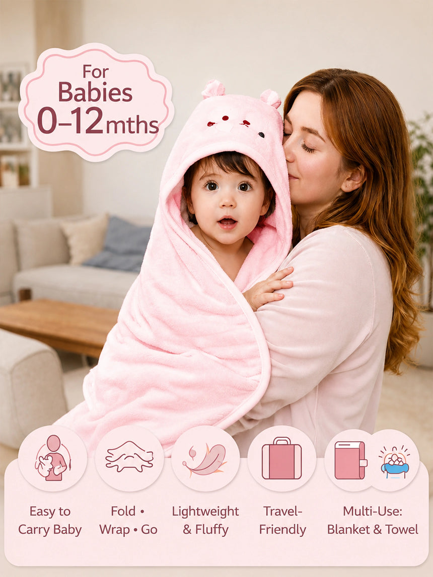 Soft Breathable Receiving Blanket for Baby -Pink