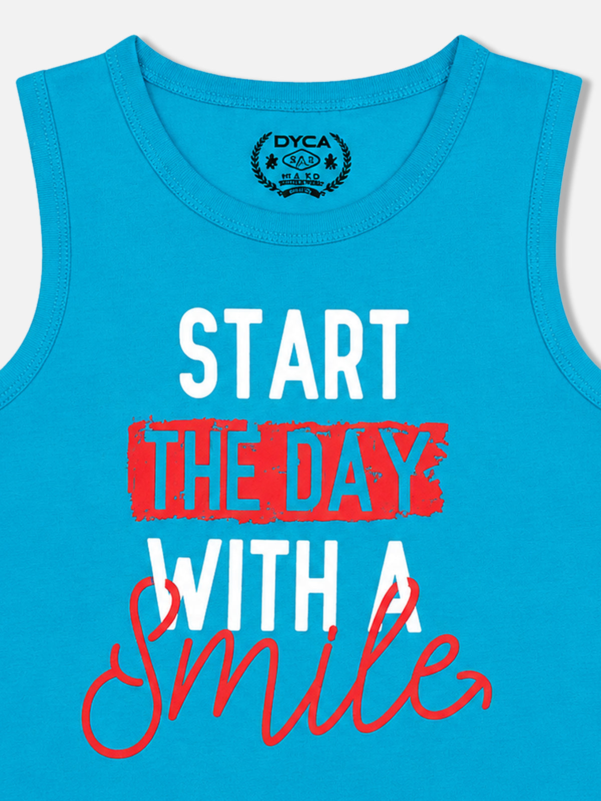 Boys Cotton Printed Sleeveless T-Shirt with Round Neck and Regular Fit for Casual Wear and Easy Movement