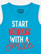 Boys Cotton Printed Sleeveless T-Shirt with Round Neck and Regular Fit for Casual Wear and Easy Movement
