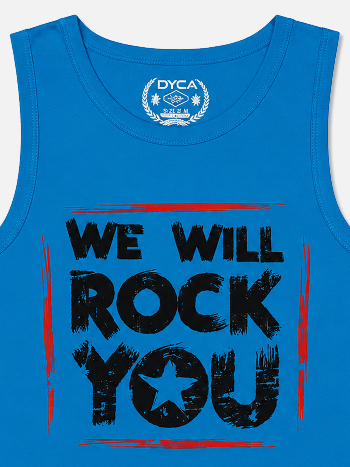 Boys Cotton Printed Sleeveless T-Shirt with Round Neck and Regular Fit for Casual Wear and Easy Movement