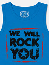 Boys Cotton Printed Sleeveless T-Shirt with Round Neck and Regular Fit for Casual Wear and Easy Movement