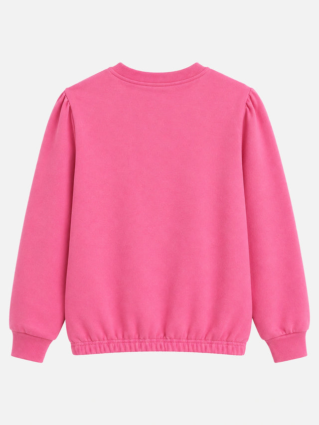 Girls Round Neck Full Sleeve Sweatshirt with Comfortable Casual Wear Styling for Winter Wear and Regular Use