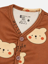 Baby Boys Front Open Full Sleeves Thermal Top with Button Closure for Warm Innerwear and Easy Dressing