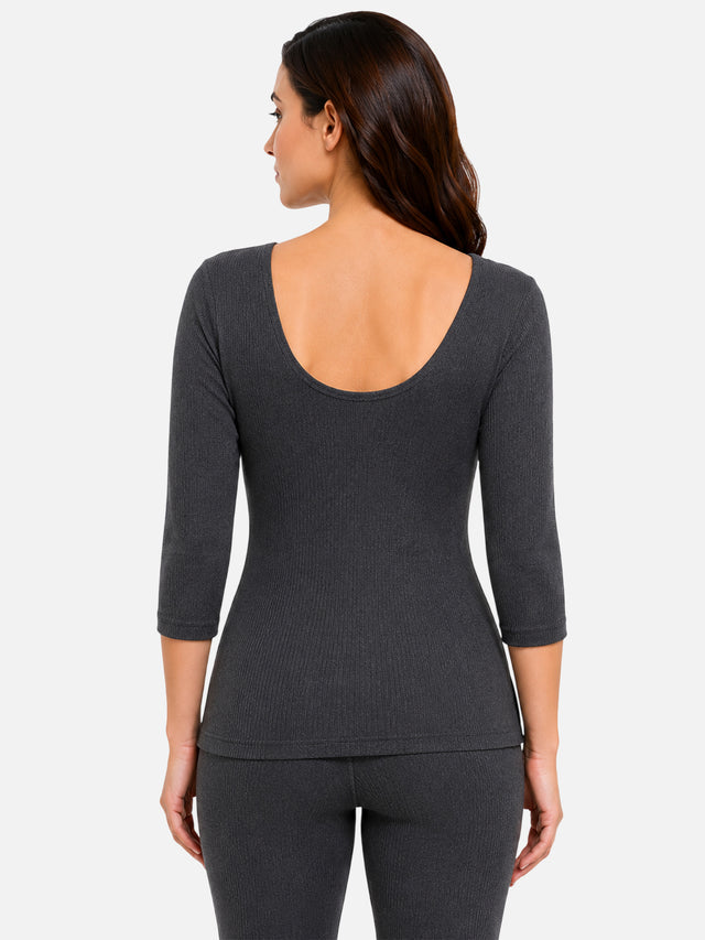 Women Antibacterial Thermal Top with Round Neck and Full Sleeves for Winter Base Layering and Cold-Weather Comfort - Pack of 1