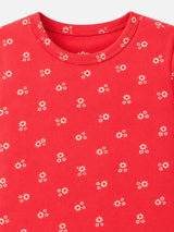 Girls Cotton Printed T-Shirt Round Neck Half Sleeves Casual Wear Top for School, Play and Everyday Outfits