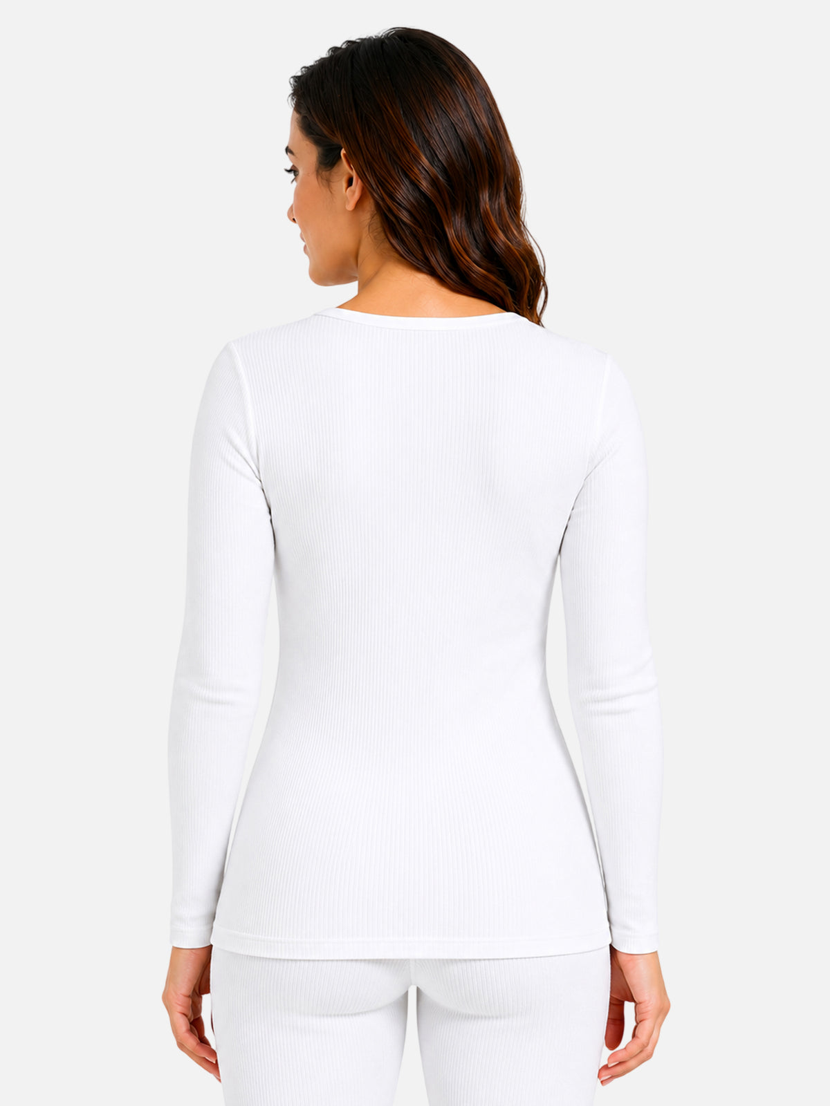Women Round Neck Full Sleeves Thermal Top for Winter Wear, Warm Base Layer Comfort and Regular Cold Weather Use