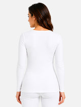 Women Round Neck Full Sleeves Thermal Top for Winter Wear, Warm Base Layer Comfort and Regular Cold Weather Use